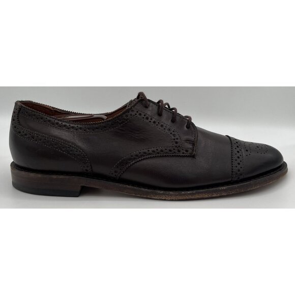 Allen Edmonds Lexington Oxford Brogue Cap-Toe Shoes Leather Dark Brown 10.5D - Picture 8 of 12